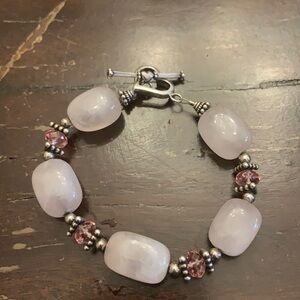 Sterling silver and stone bracelet